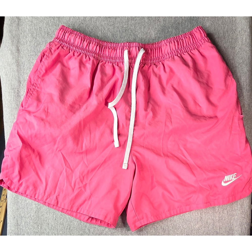 Nike Mens Pink Swim Trunks Mesh Lined Board Shorts Size L Large 5 Inch Inseam